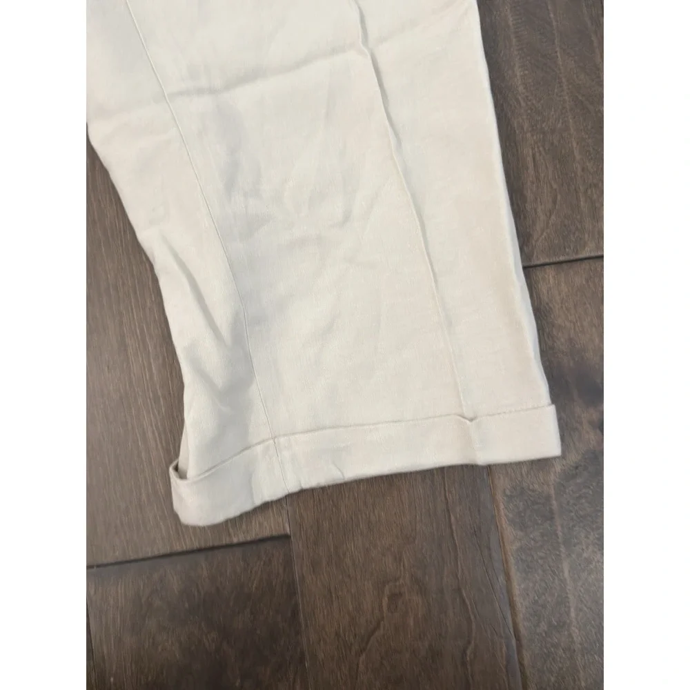 Kilburne & Fitch Summer Comfort Mens Tan Beige Pleated Linen Pants Size 38X26