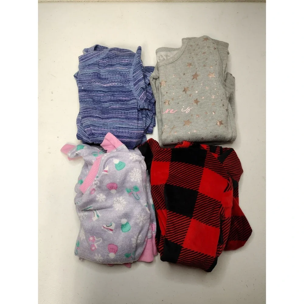 Girls Pajama Bundle 4 Sets Athletic Works Danskin Cat & Jack Kidtopia Size 8 M
