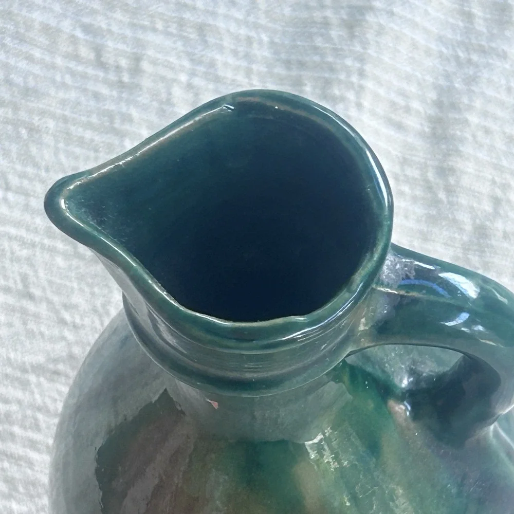 Huilier Terracotta Vert Green Drip Jug 10