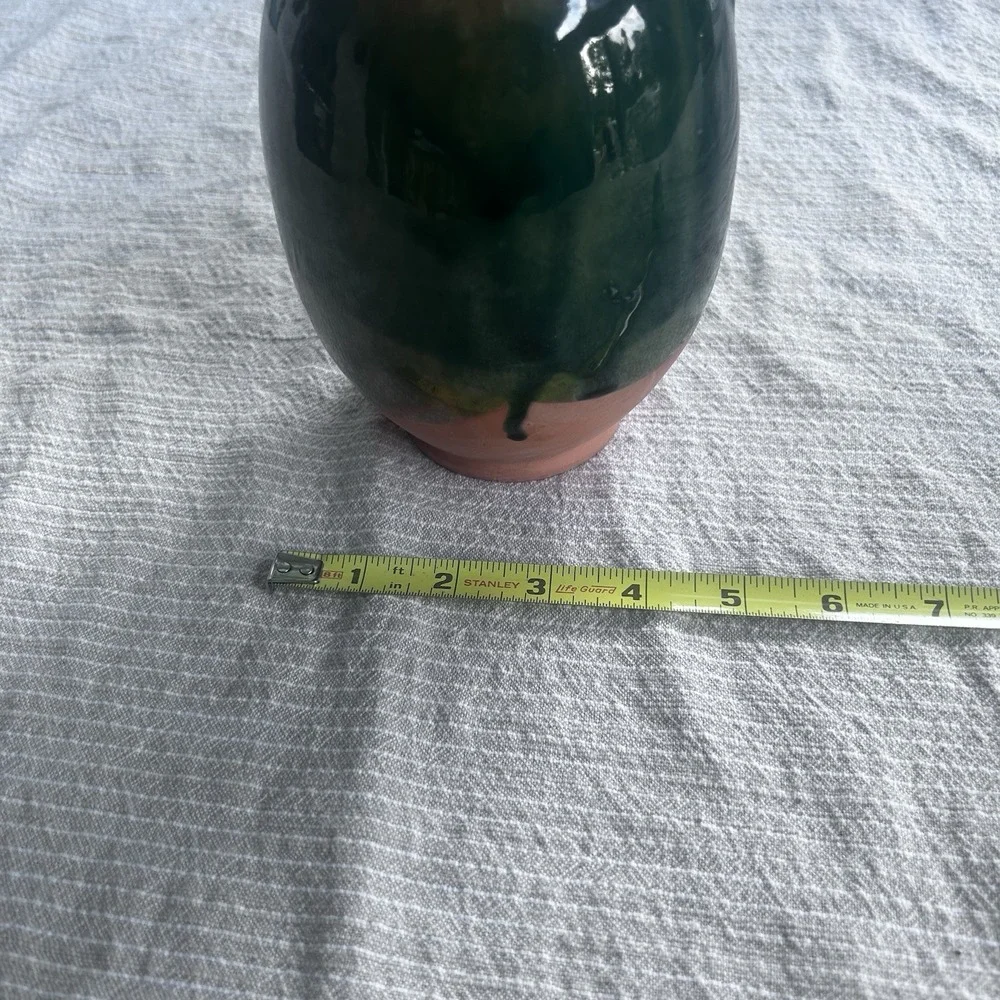 Huilier Terracotta Vert Green Drip Jug 10
