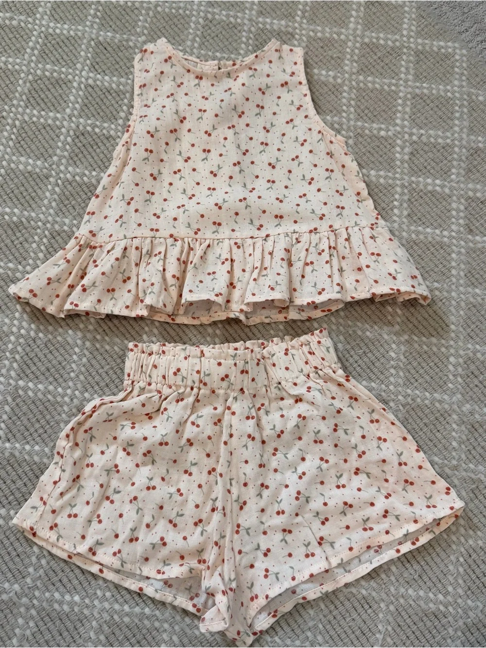 NWOT Rylee + Cru Cherry Print Tank Top and Short Set