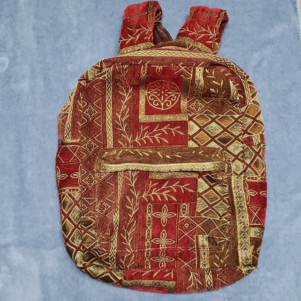 Vintage Backpack, Floral with Fall Colors