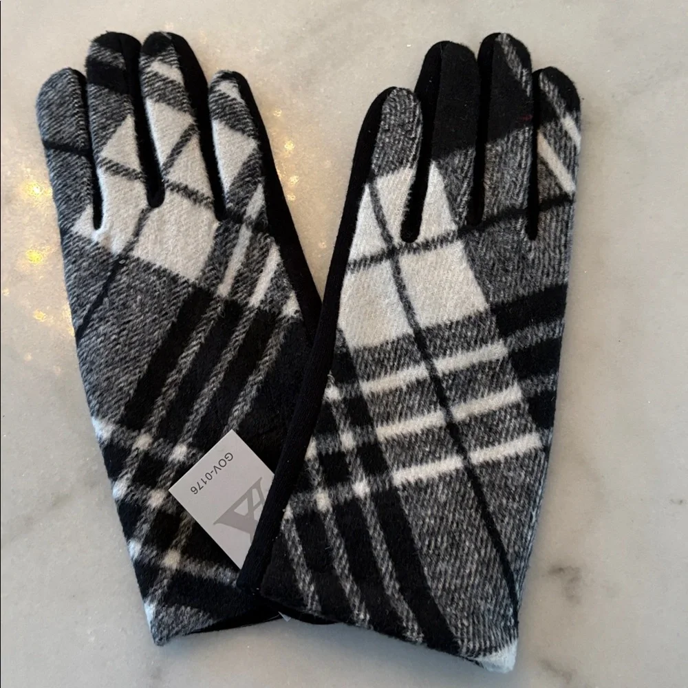 Tartan Gloves Touch Screen  Winter Warm Medium NEW