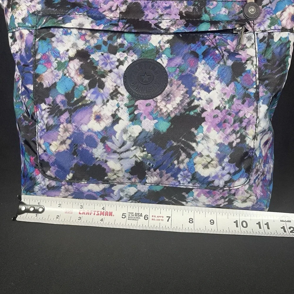 Kipling Women's Blue Purple‎ Floral Crossbody Shoulder Bag Purse Lightweight