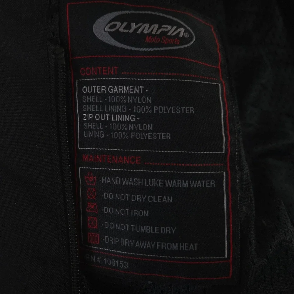 Olympia Moto Sports Jacket Mens XL Gray Black Mesh Padded 3M Reflective Riding