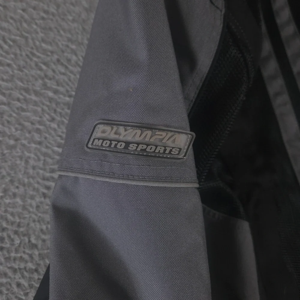 Olympia Moto Sports Jacket Mens XL Gray Black Mesh Padded 3M Reflective Riding