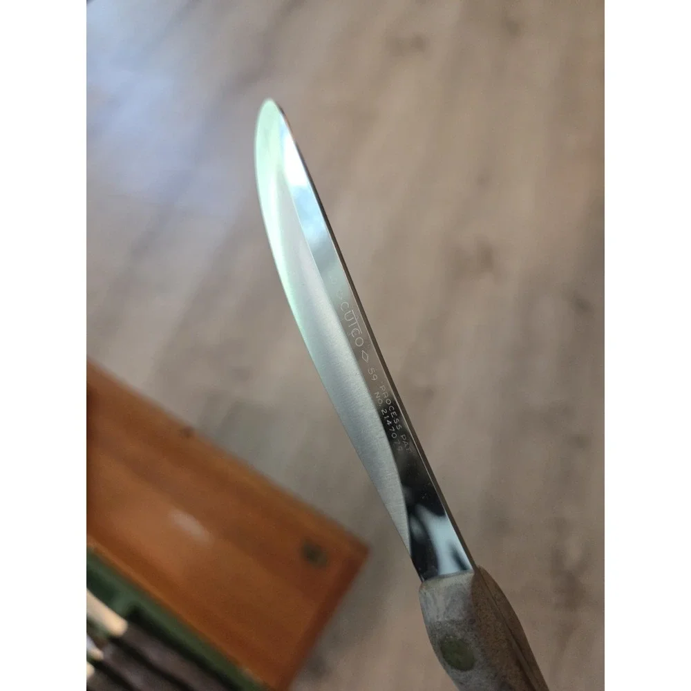 Cutco Stainless Steel Steak Knife Set with Green Insert