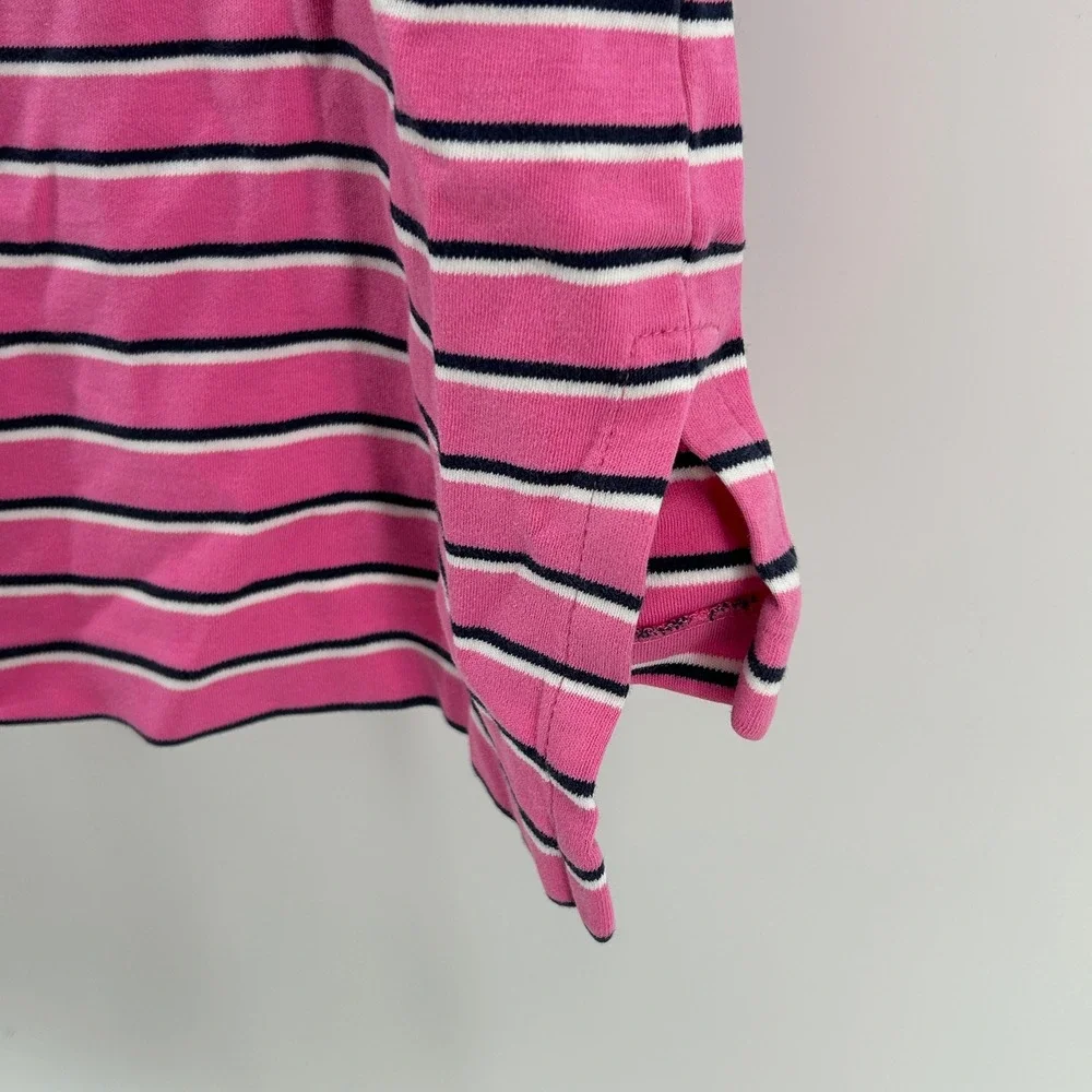 Polo Ralph Lauren Men XL Pink Striped Short Sleeve‎ Cotton Shirt Preppy Classic