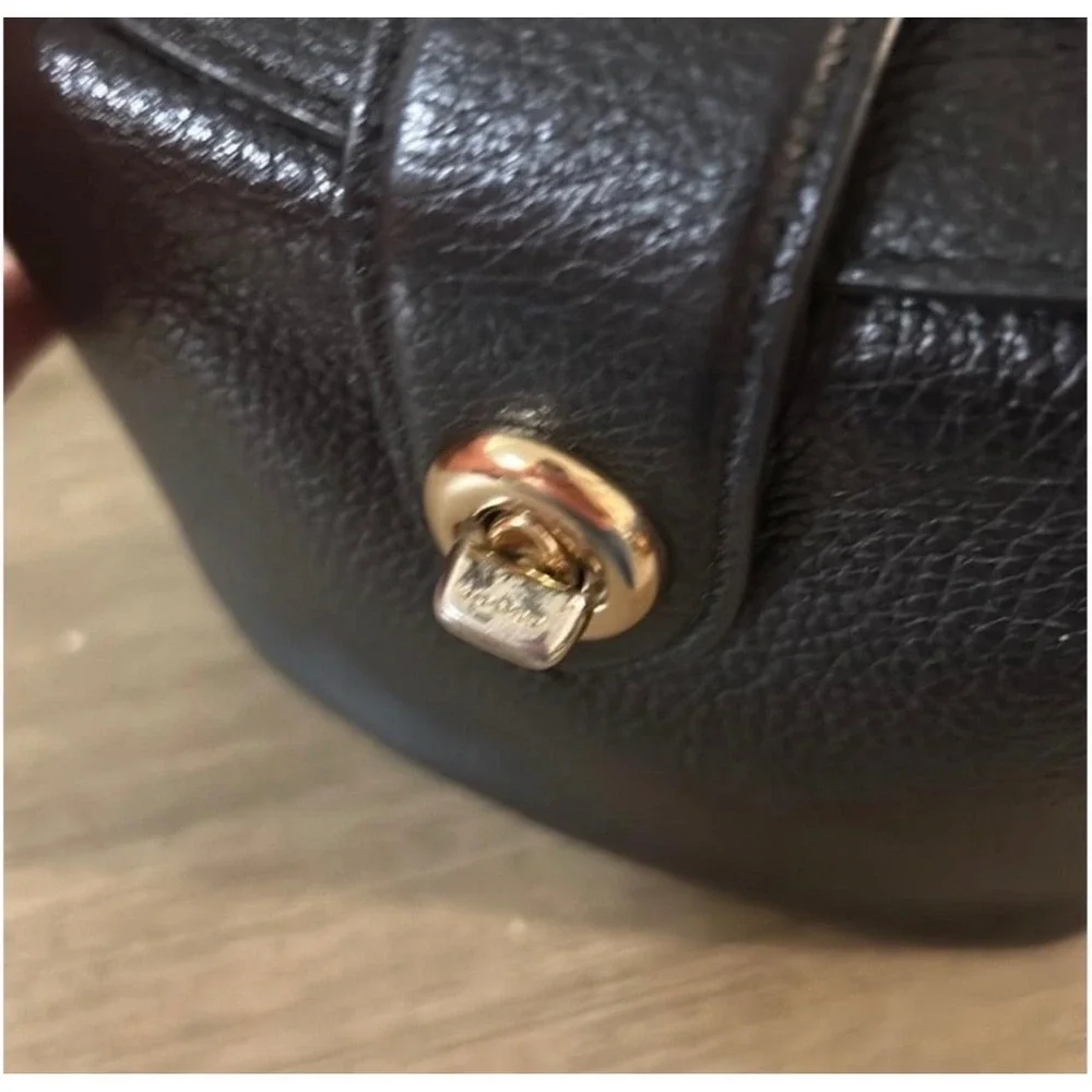 Coach C2814 Addie Black Pebbled Leather‎ Crossbody Bag