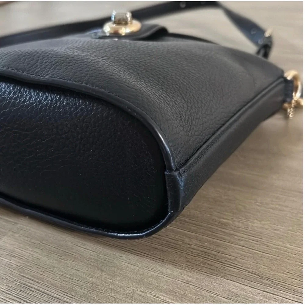 Coach C2814 Addie Black Pebbled Leather‎ Crossbody Bag