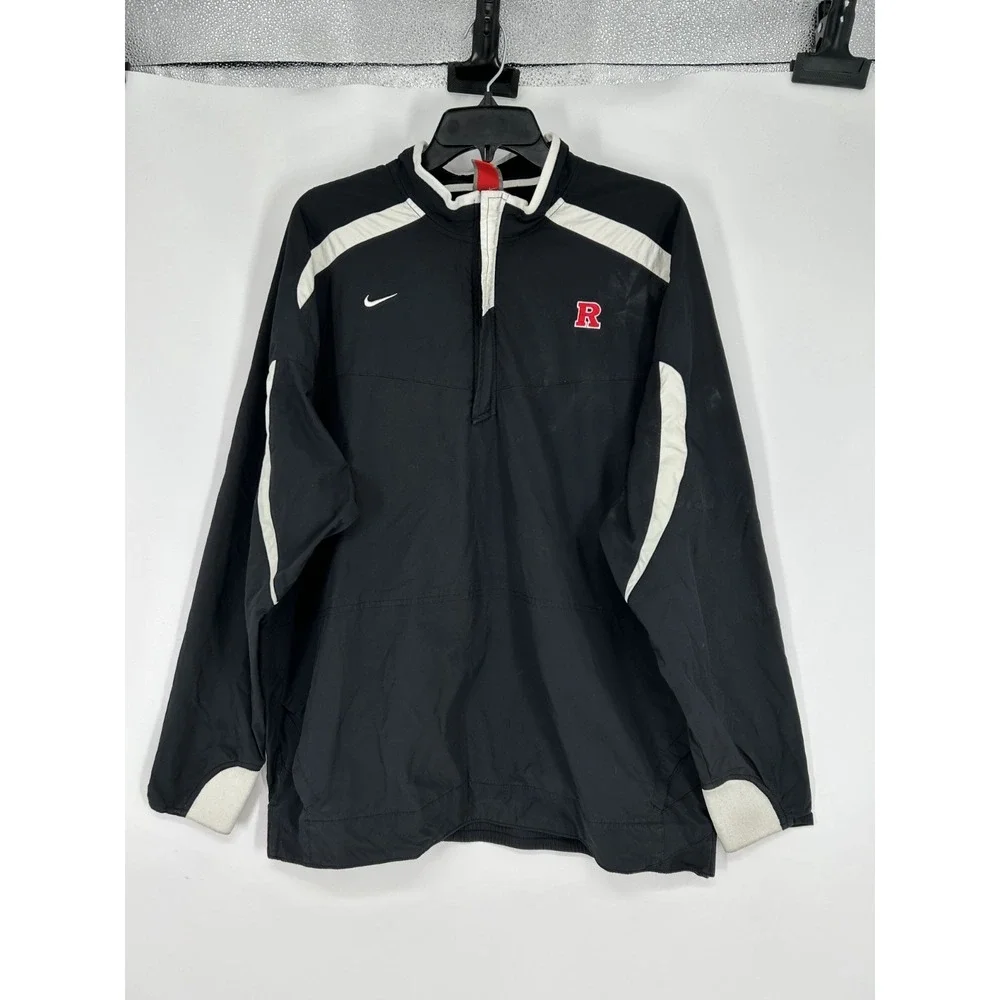 Nike Windbreaker Jacket Mens XL Rutgers Scarlet Knights 1/4 Quarter Zip Pullover