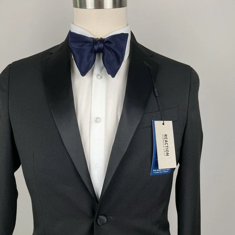 Kenneth Cole Men Slim-Fit 2-pc Tuxedo Suit Jacket 38S Pants 31W 30L‎