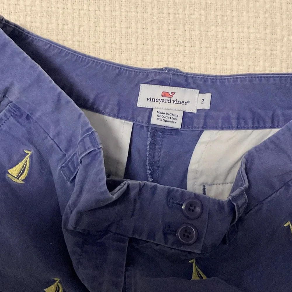 Vineyard Vines Navy Shorts with Yellow Sailboat Accents