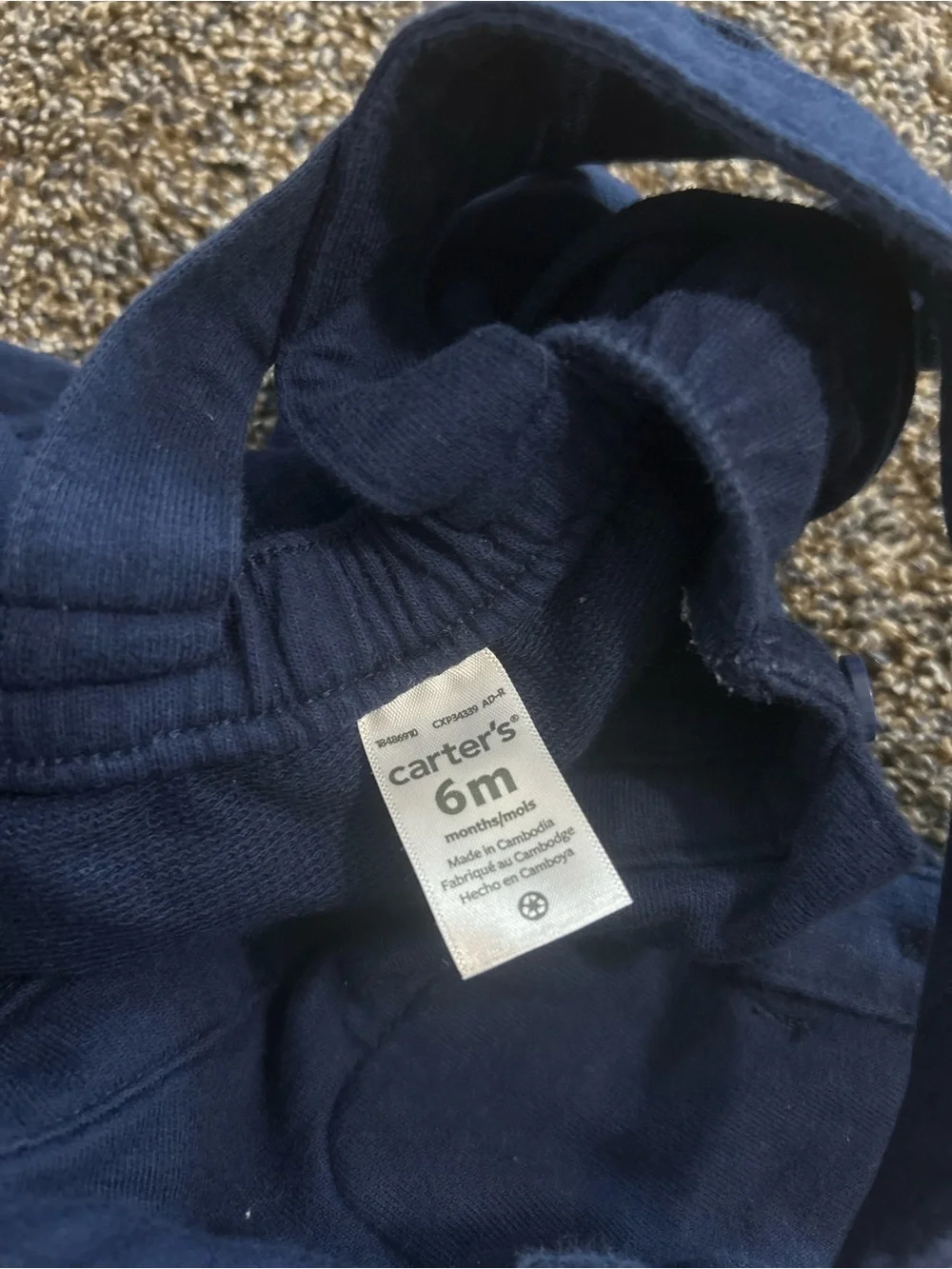 Carter’s 6 months girls navy blue embroidered turkey overall dress Thanksgiving