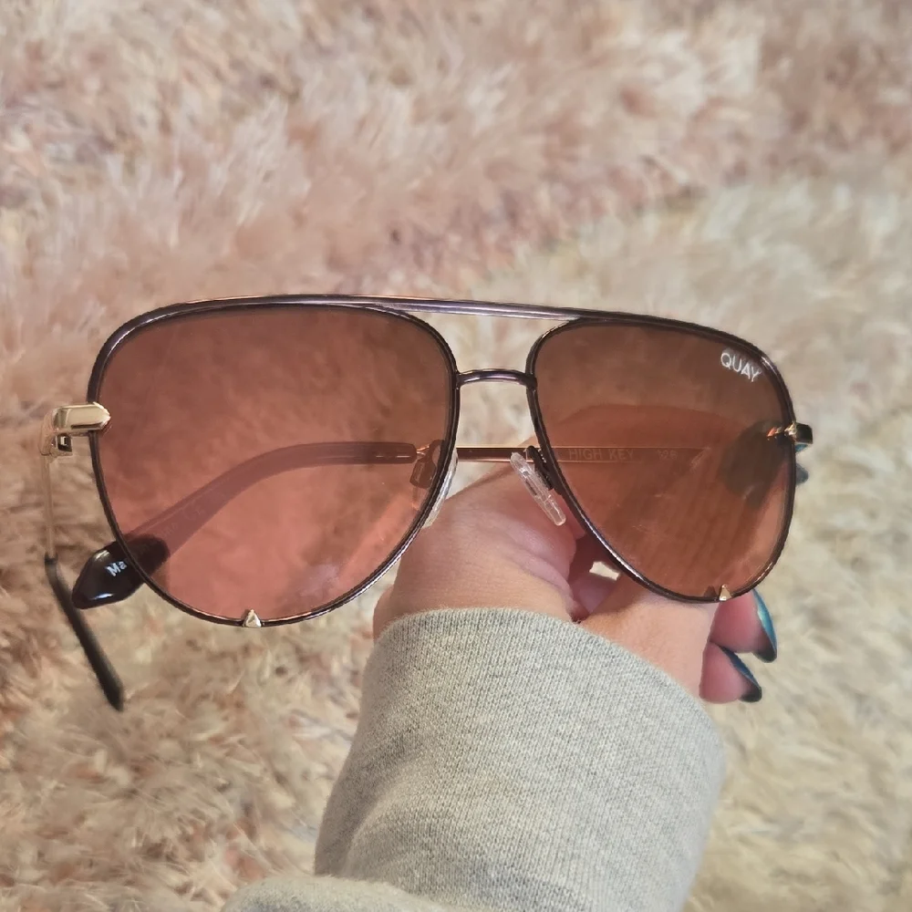 Quay Australia Rose Gold Aviator Sunglasses