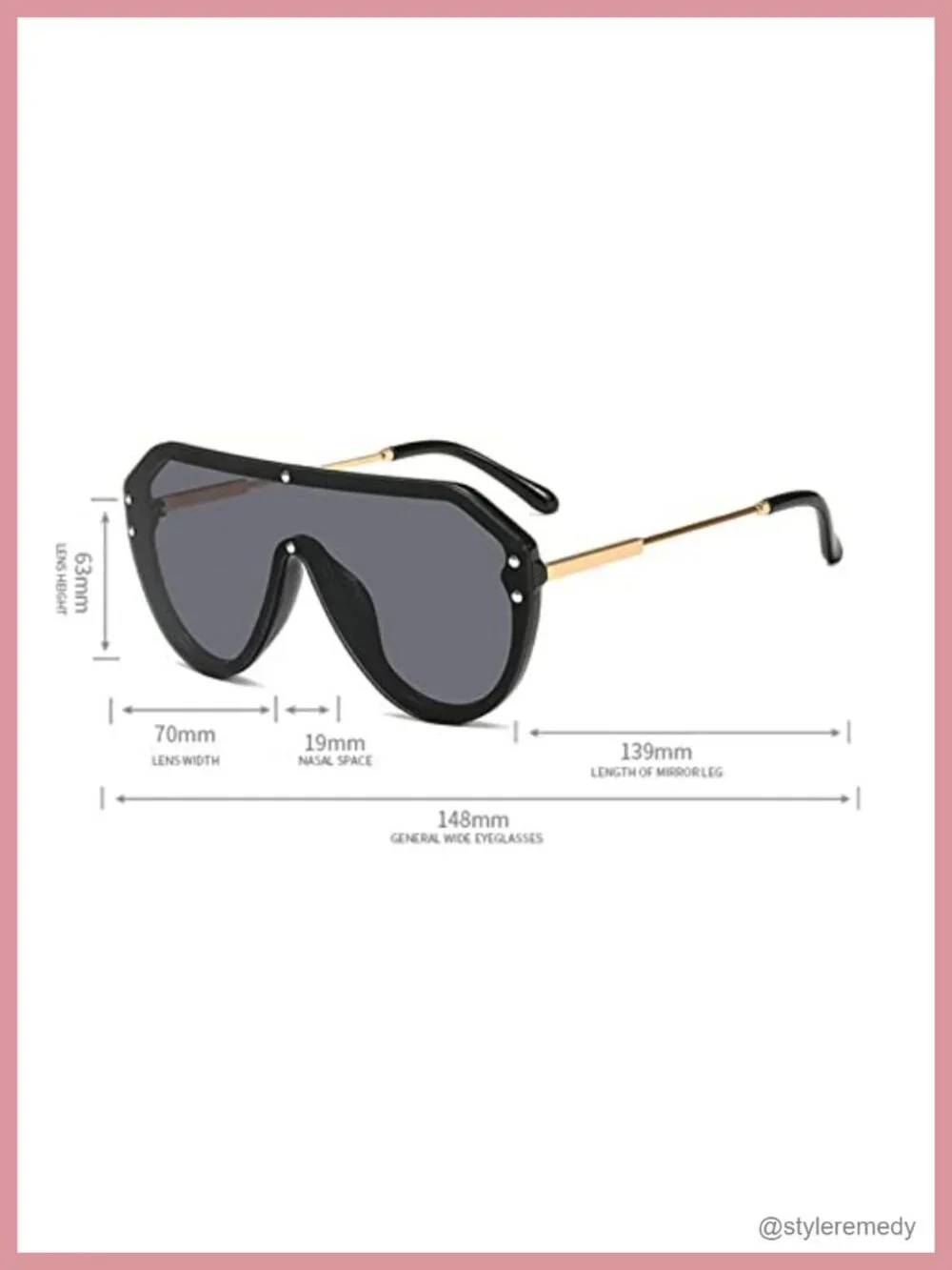 Oversized Square Sunglasses for Men Women Classic Flat Top Goggles