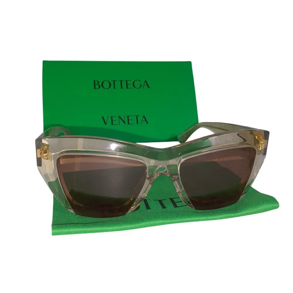 Bottega Veneta Edgy Yellow Square Sunglasses