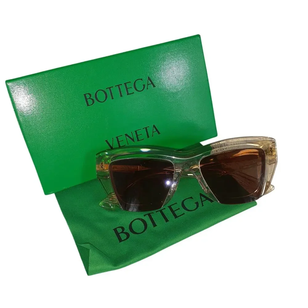 Bottega Veneta Edgy Yellow Square Sunglasses