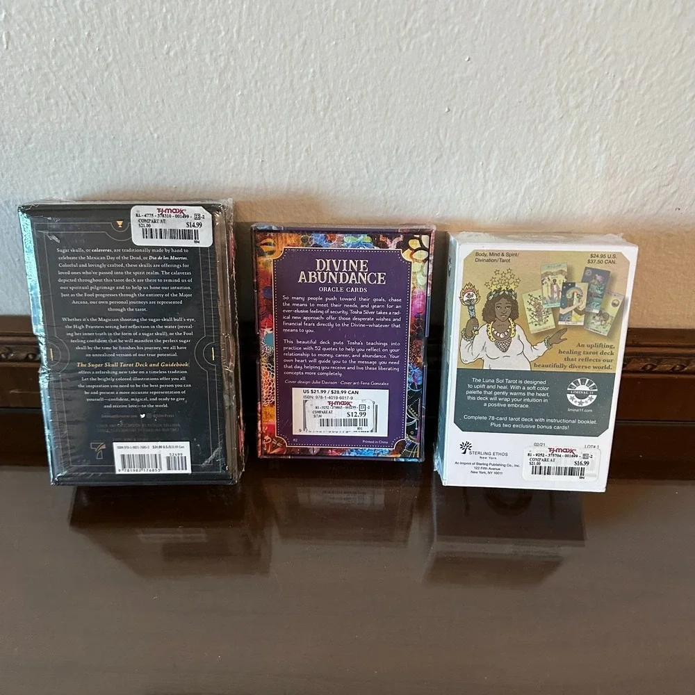 3 New Sealed Sugar Skull, Divine Abundance, & Luna Sol Tarot Decks‎