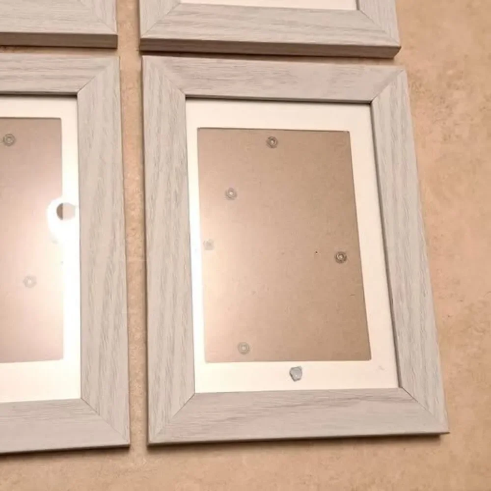 Baijiali Photo Frames Set Of 4 Wood Like Color Gray