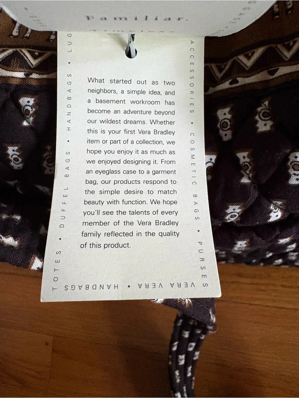 Y2K Vera Bradley Black and Brown Quilted Tote with Zebras