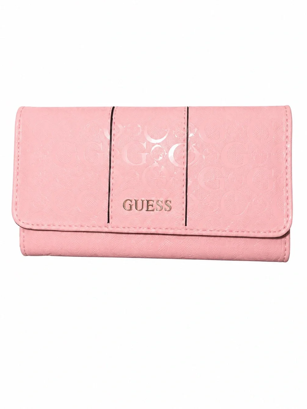 Guess Blush patent logo slim wallet