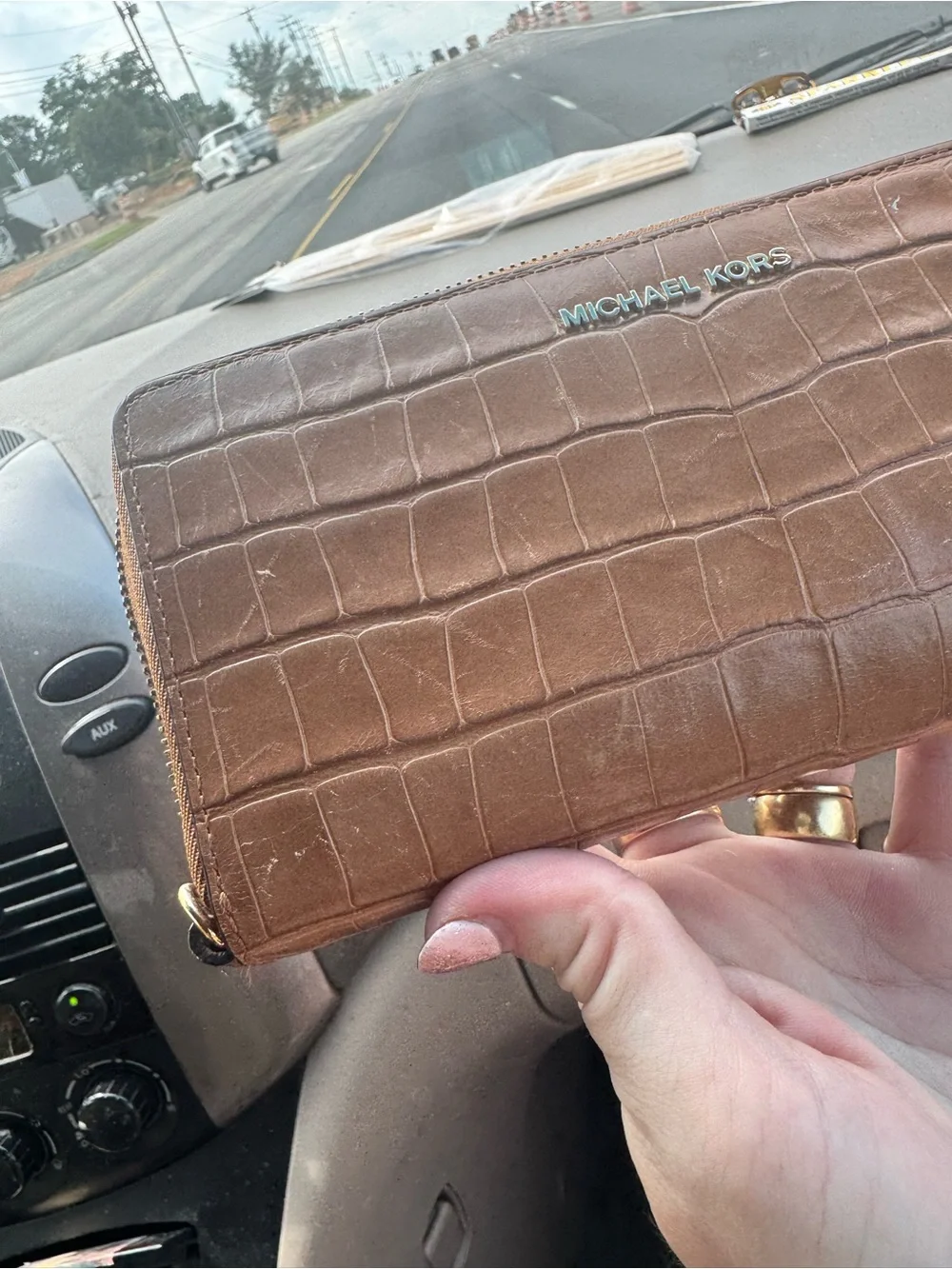 Michael Kors croc embossed