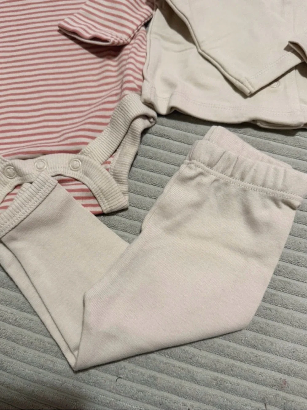 Bliss Pink Striped Bodysuit with Cream Top & Pants