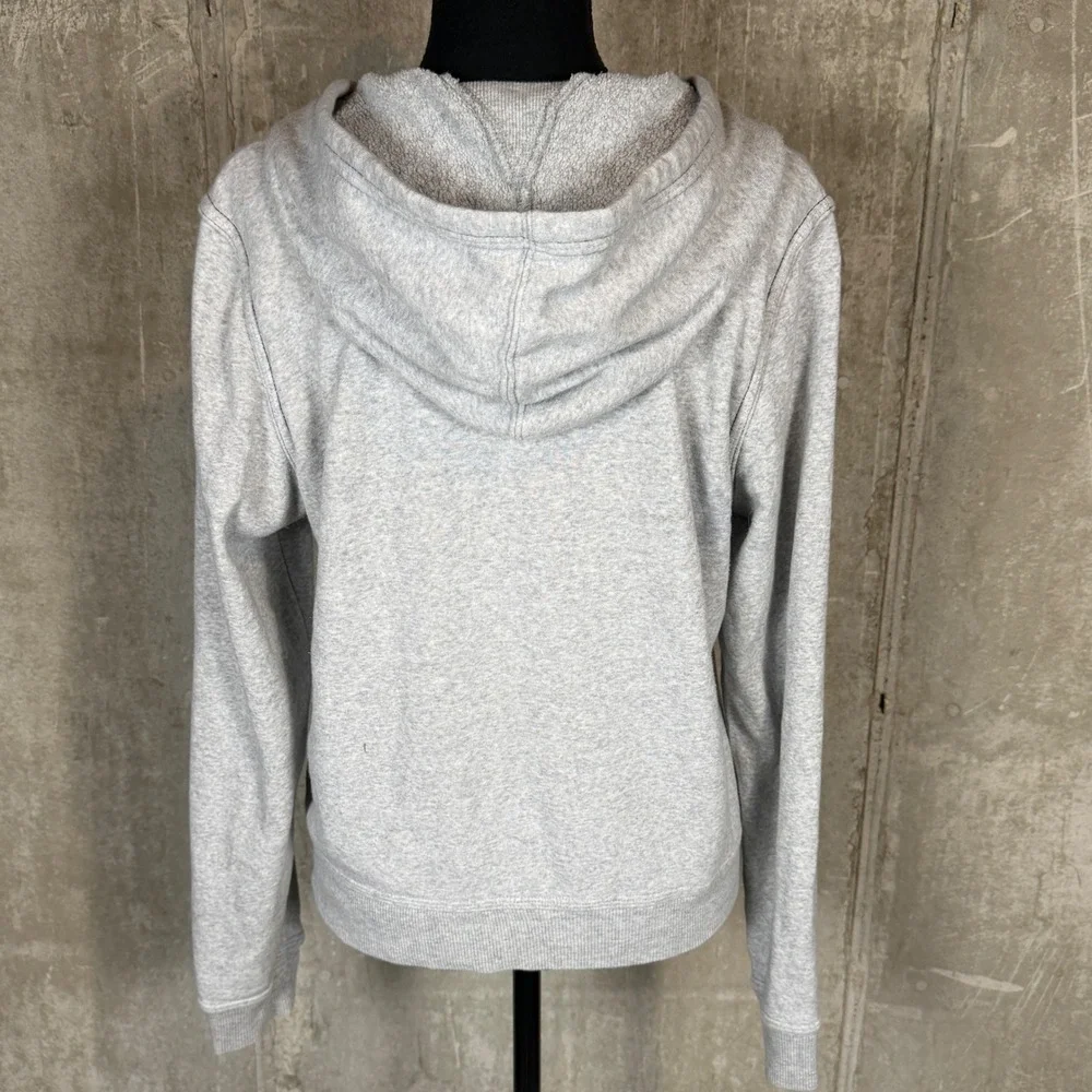 Nike Womens Full Zip Hoodie Gray Script Logo Fleece Jacket‎ Large L 12-14