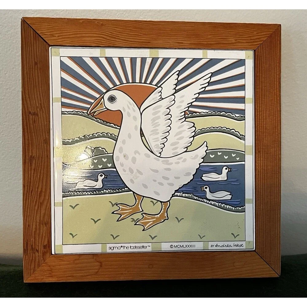 1983 Goose Wall Decor Tile Trivet Sigma The Tastesetter By: Andrea West 7.5