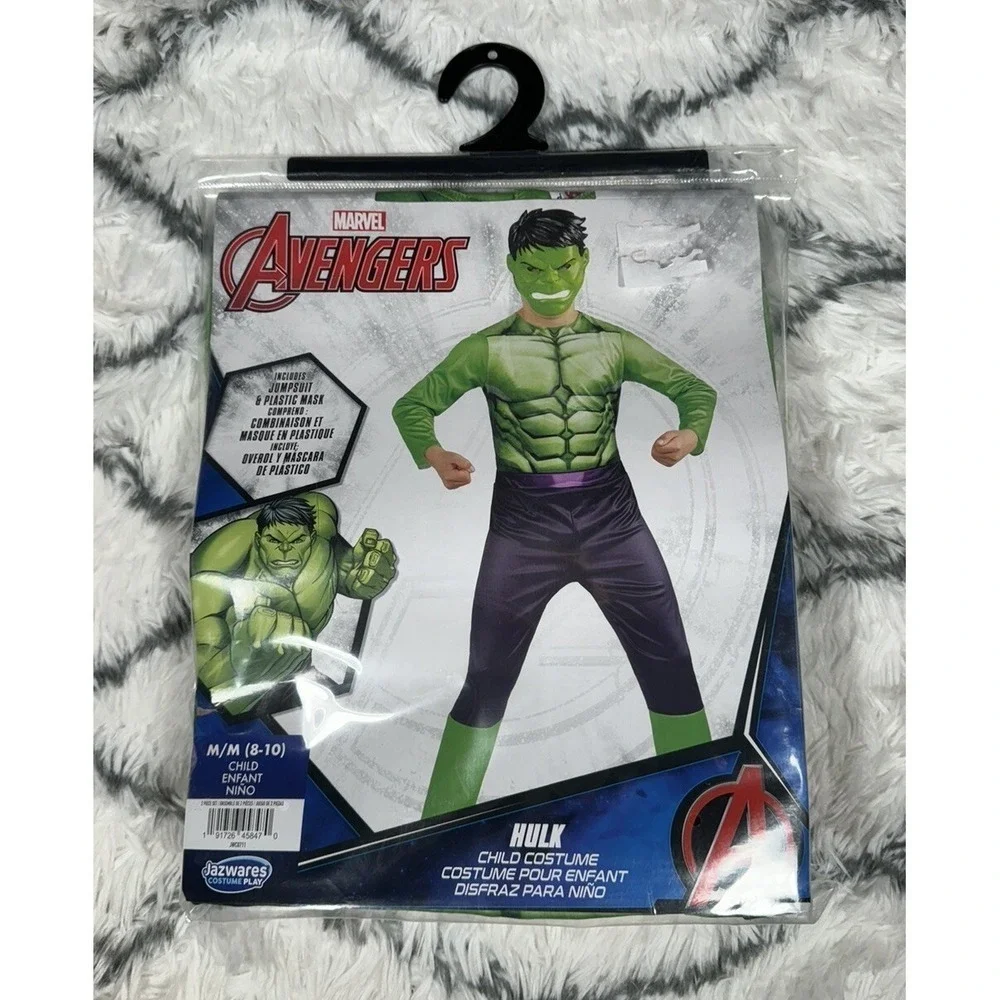 MARVEL The Hulk Avengers‎ Jumpsuit Mask Costume Cosplay Child M (8-10) *NEW*
