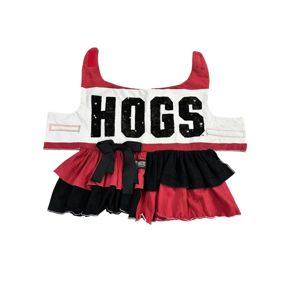 Victoria's Secret Pink HOGS Sequin Dog Dress Pet Outfit Red Black‎ Bow