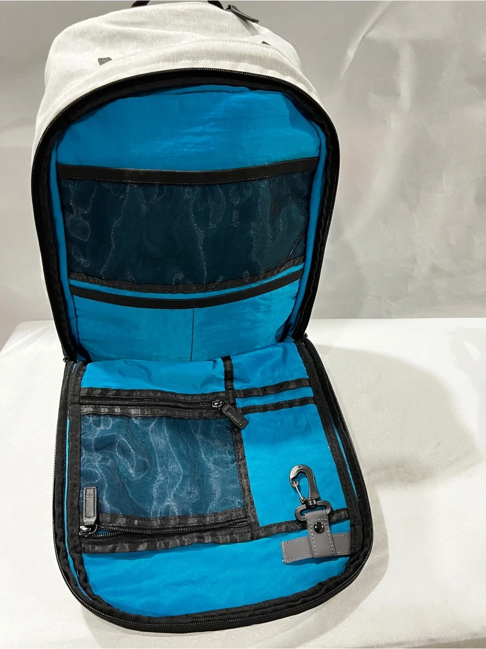 Tavik Gray Backpack Multiple Pockets Grey Canva Nylon Travel Hiking Outdoor