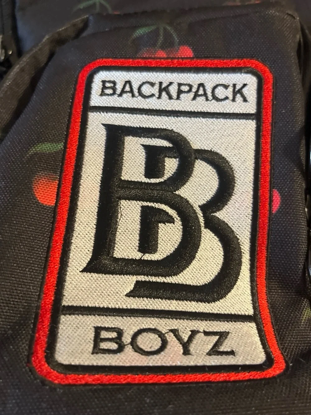 Men’s Black Cherry Print Backpack