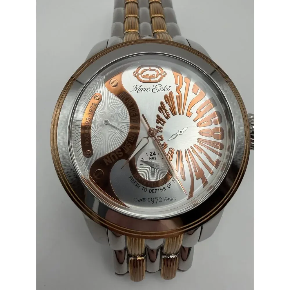 Marc Ecko Mens Watch Two-Tone Rose Gold Working