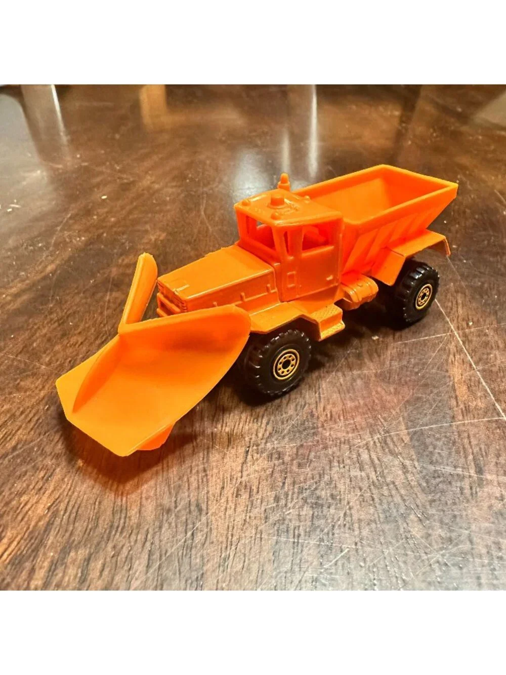 Vintage 1983 Hot Wheels Oshkosh Snow Plow Diecast Truck Orange