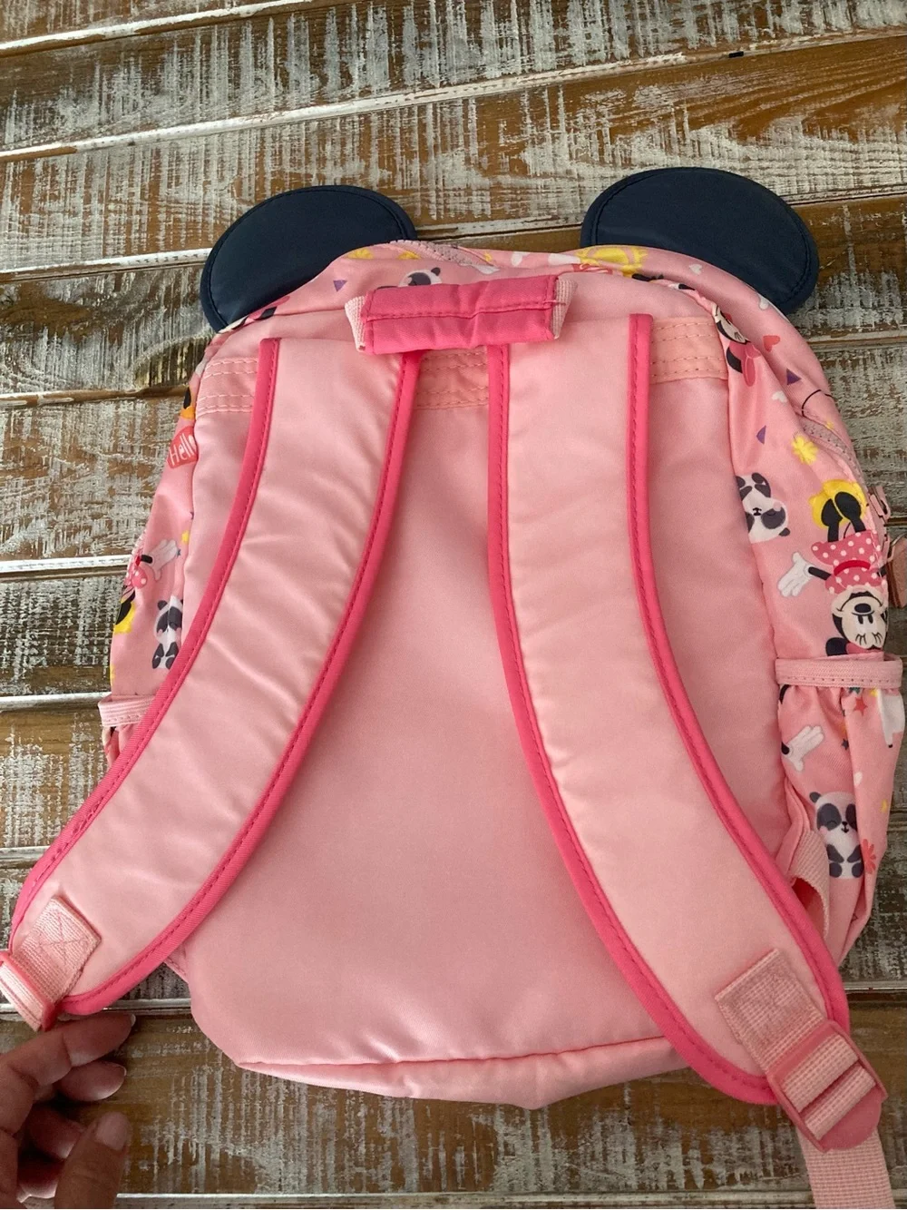 Disney Pink Minnie Mouse Sequined Bow Kids Backpack with Ears