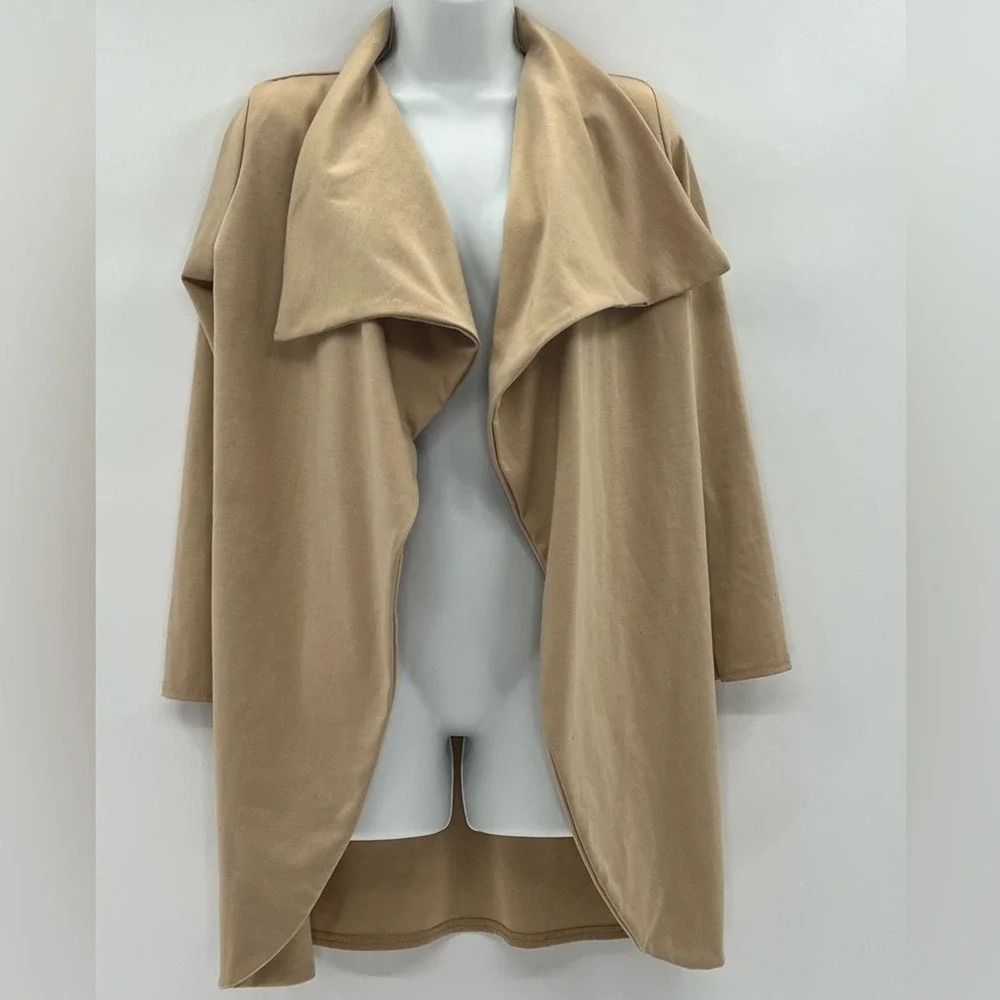 Boohoo Camel Waterfall Jacket Size 2