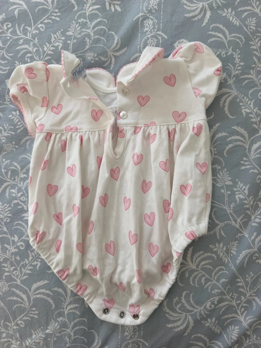 Nellapima Pink Heart Smocked Romper
