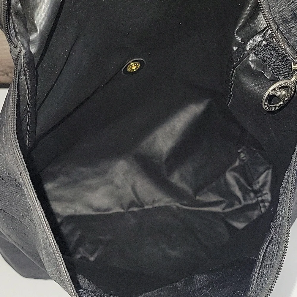 Black Nylon/Leather Backpack Bag