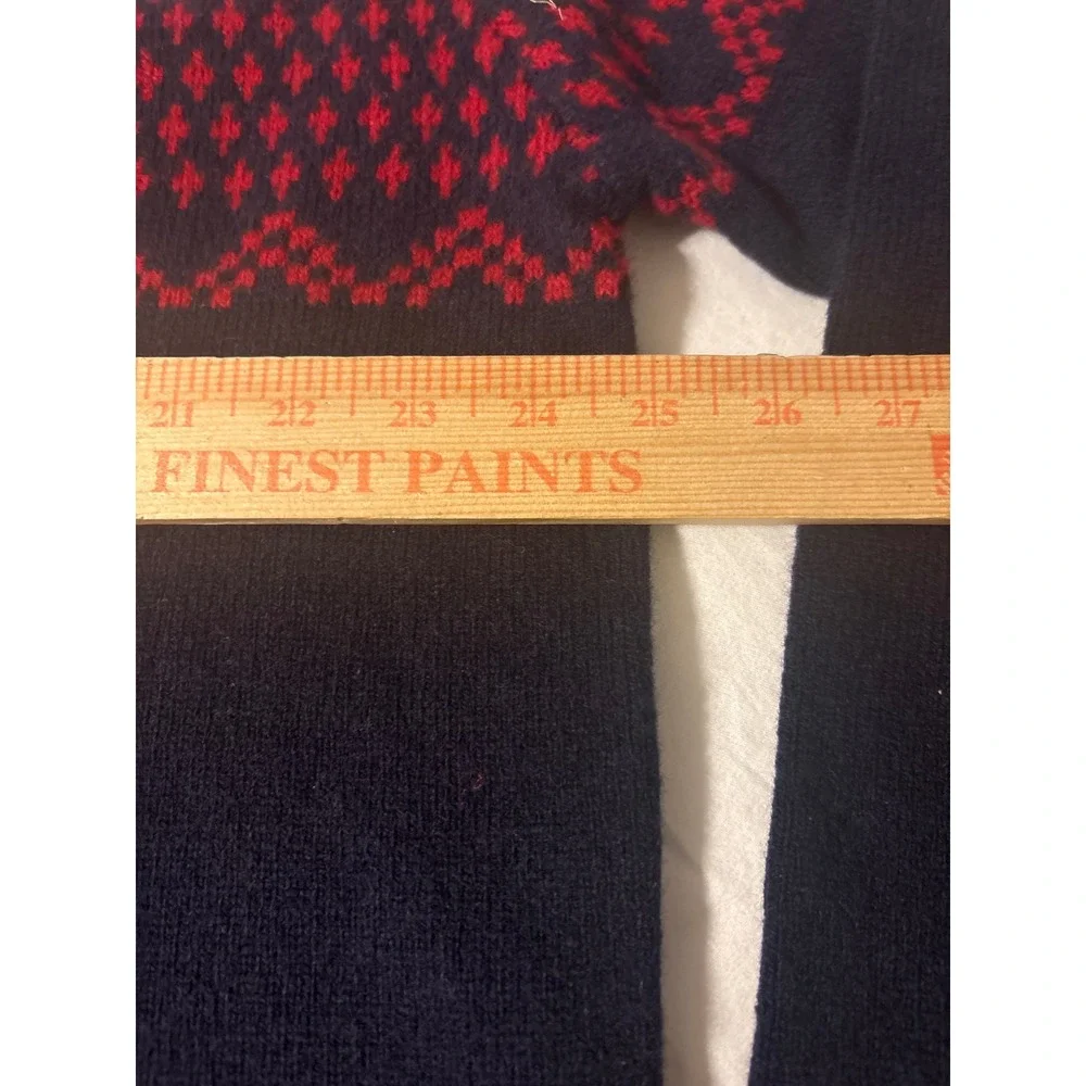 Goodthreads Sweater Mens XL Tall Navy Red 100% Lambswool Fair Isle