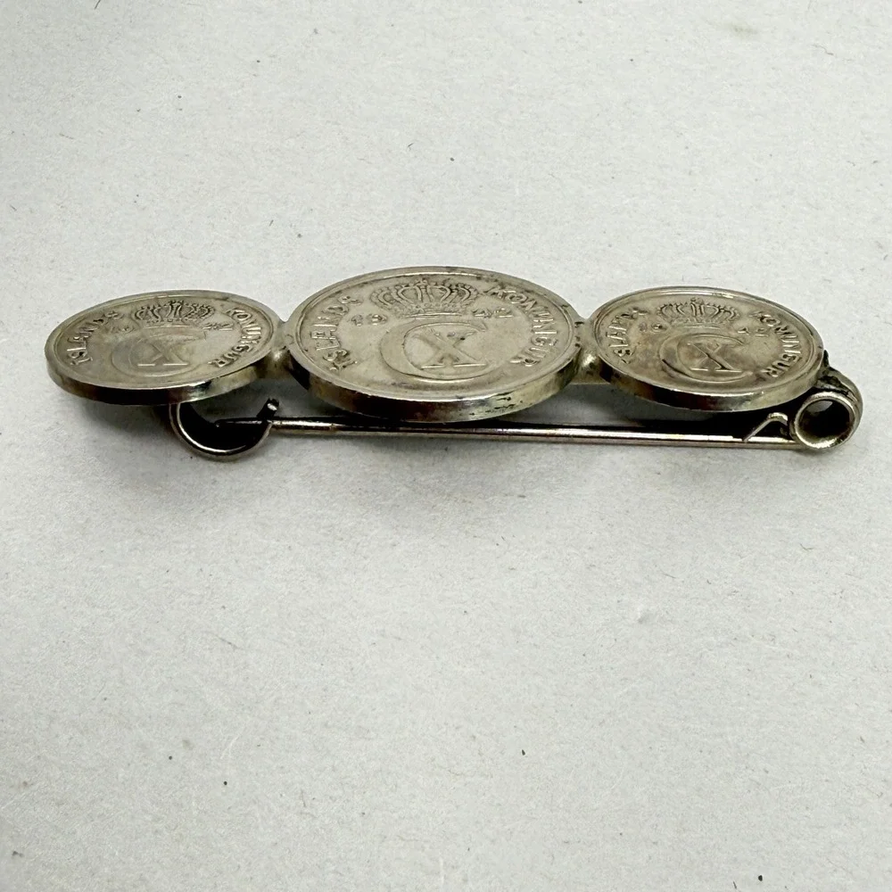 Vintage coin brooch
