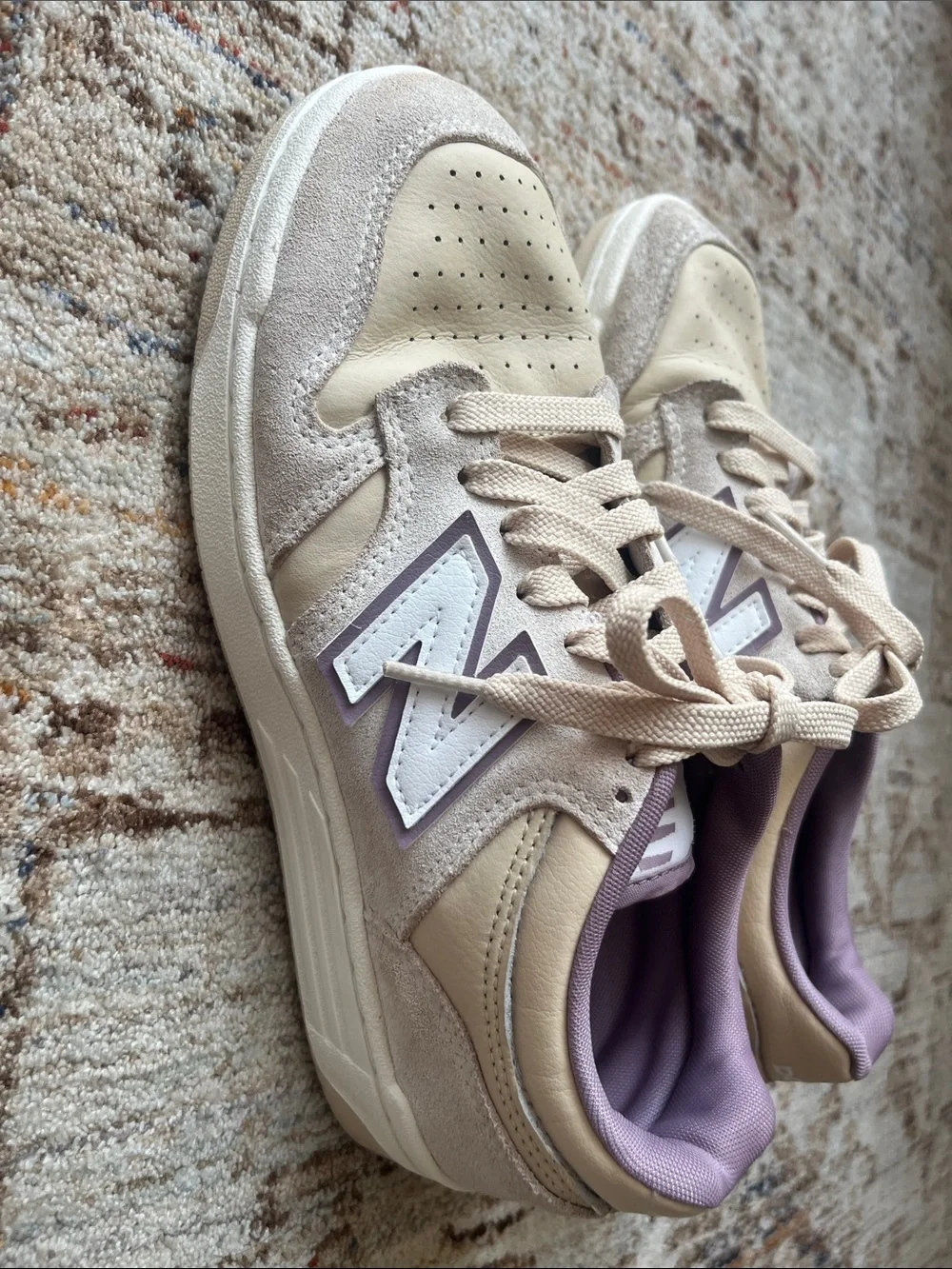 New Balance cream suede