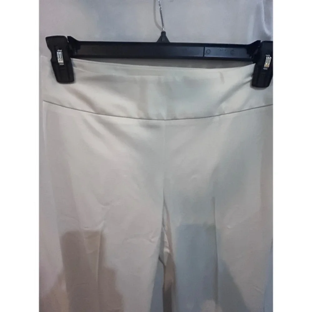 Trina‎ Turk Wide Leg Pants Women Size 6 Cream Good Cropped Satin Business Casual