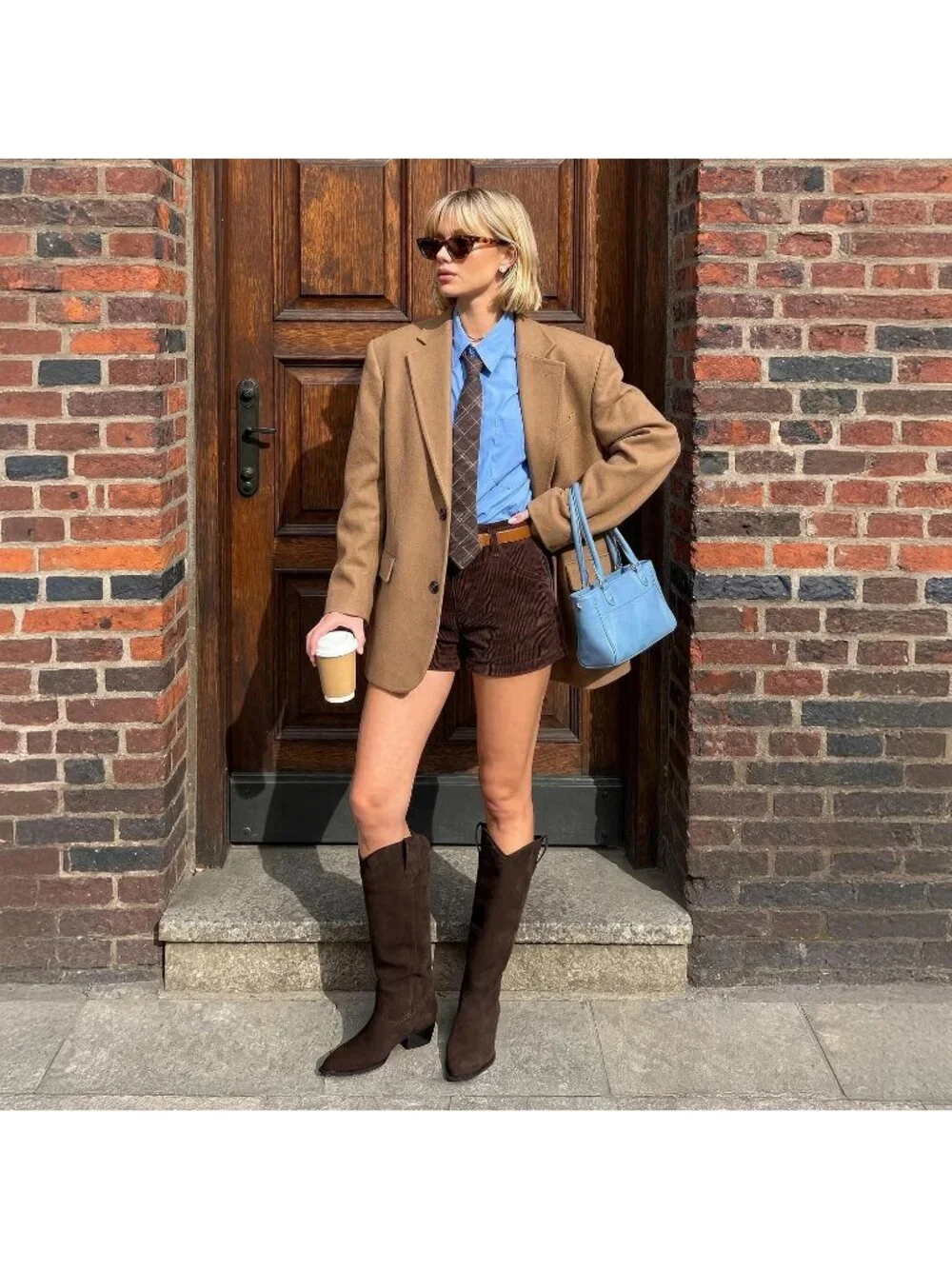 Women's Dark Brown Suede Pointed Toe Retro Western Style Knee High Tall Boots
