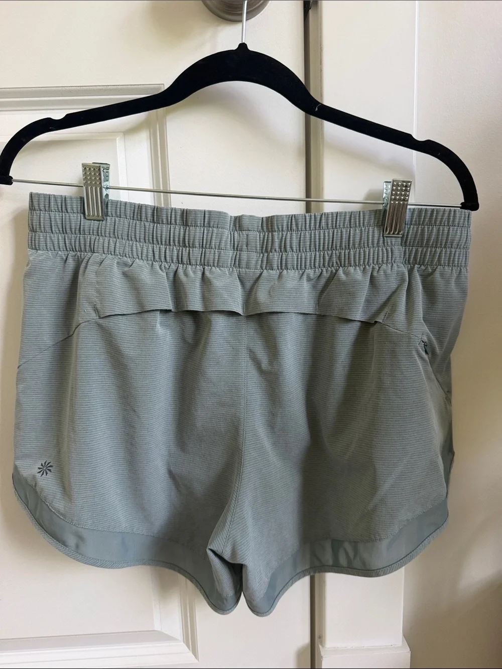 Athleta Womens Mesh Racer Run Short Light Sage