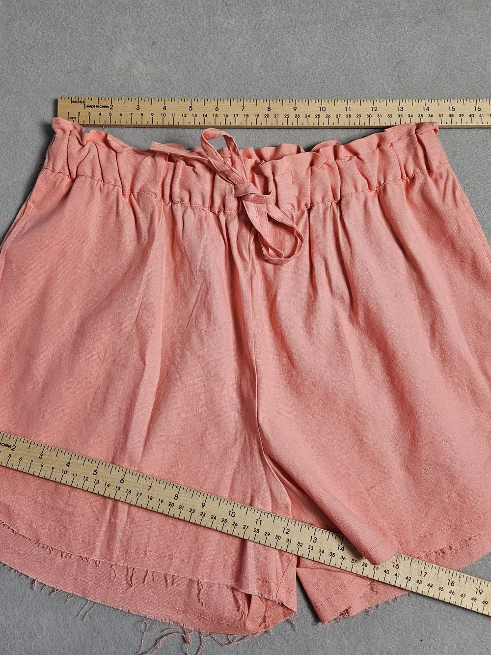 Shore Coral Almond Linen Beach Pull On Shorts NWT Medium
