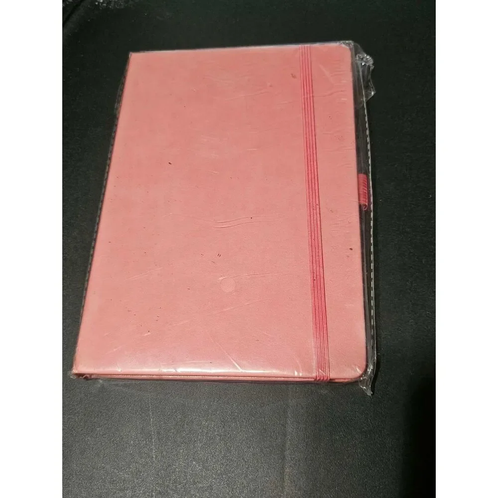 New Dark Pink Faux Leather Journal Notebook Elastic Closure Pen Loop Sealed
