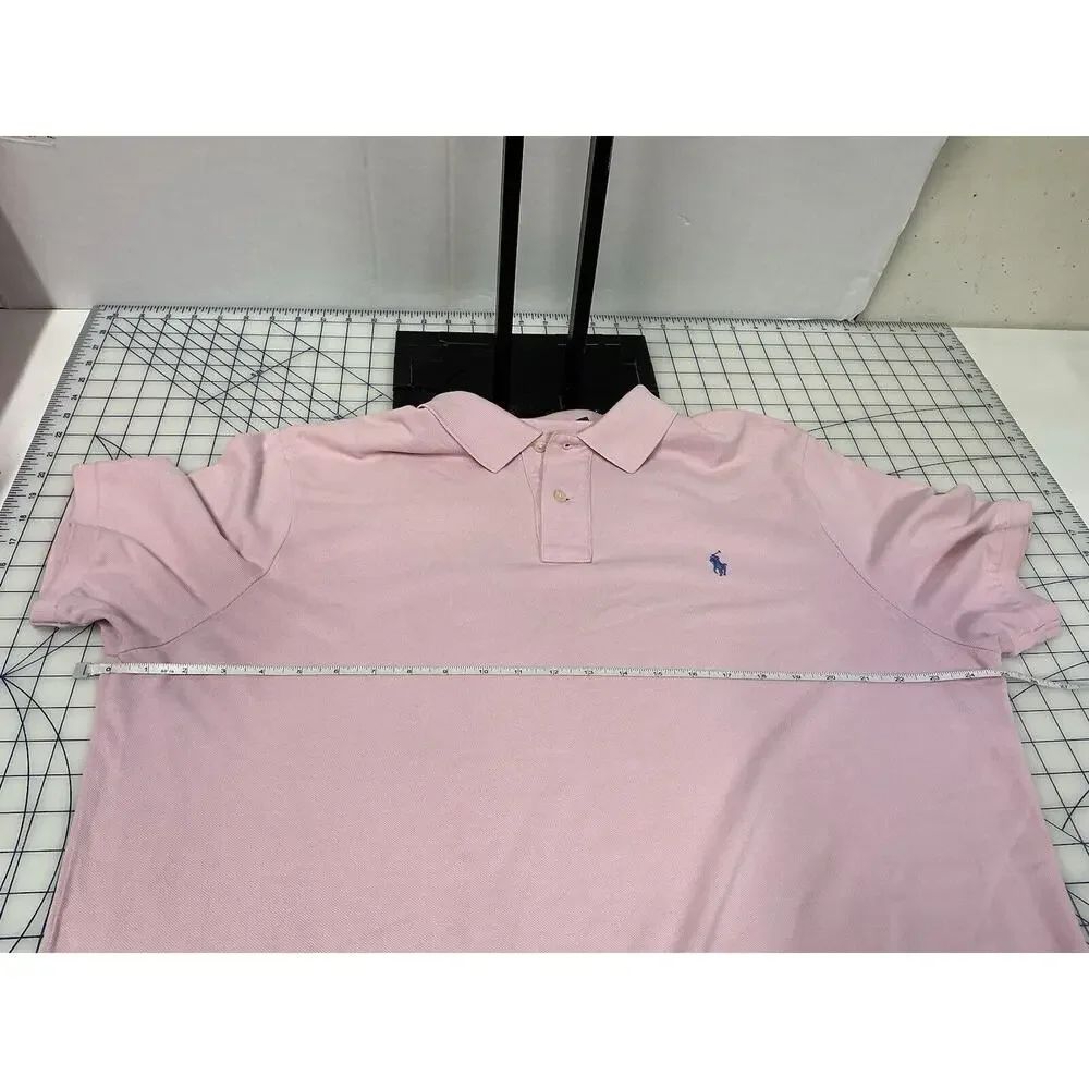 Ralph Lauren Men's Classic Short Sleeve Polo Shirt Pink XL‎ Embroidered