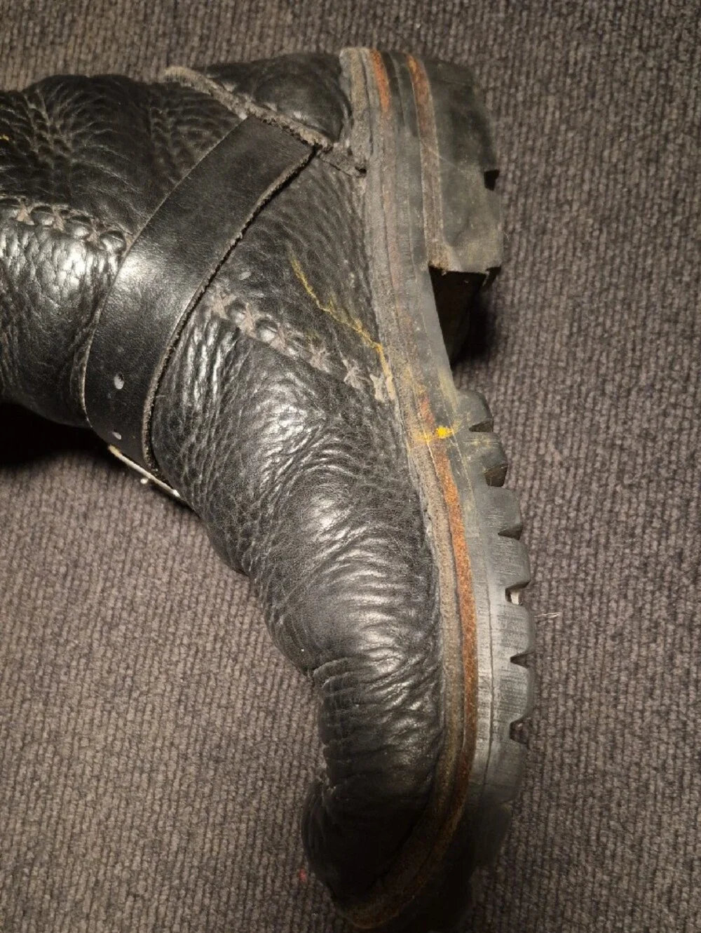 leather boots rugged black